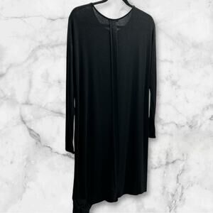 Eileen Fisher Viscose Jersey Dress Black Long Sleeve Casual Dress Medium Petite